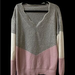 Women’s Colorblock V-Neck Sweater XXL